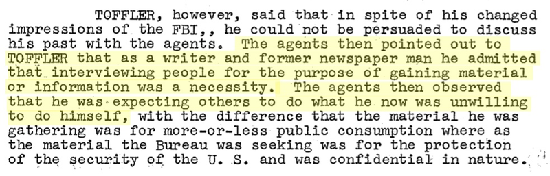 Illustration for article titled Alvin Toffler Investigated by FBI for Communist Activities According to Newly Released Files